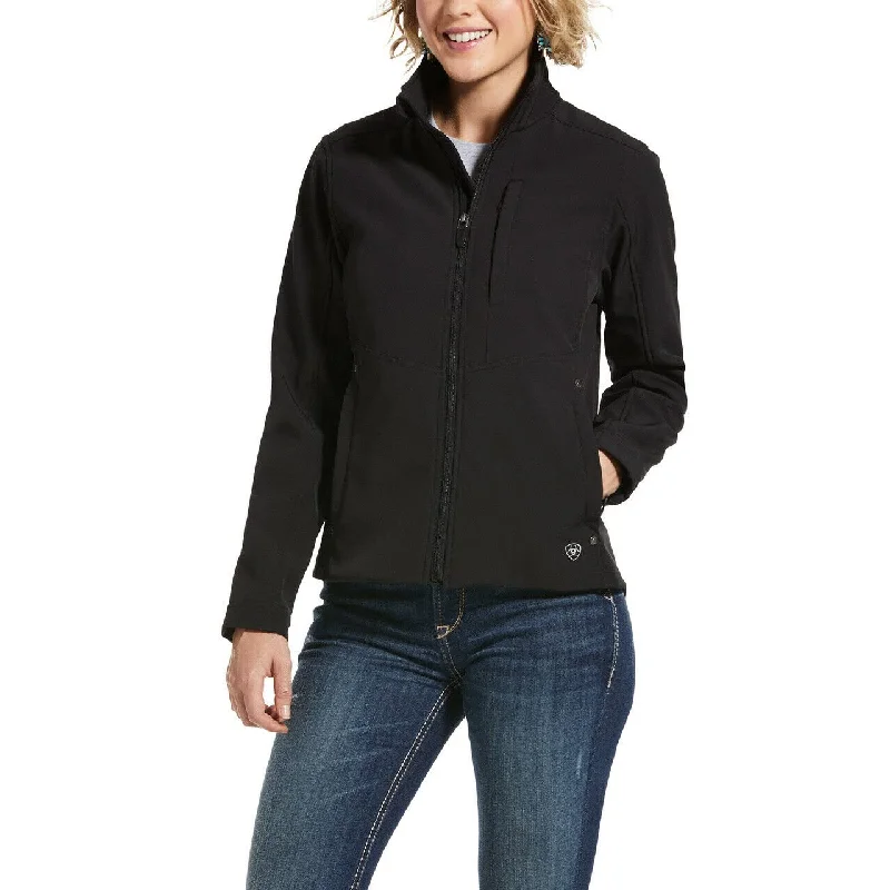 Ariat Women's REAL Black Aztec Softshell Jacket Cardigan Sweater Pullover
