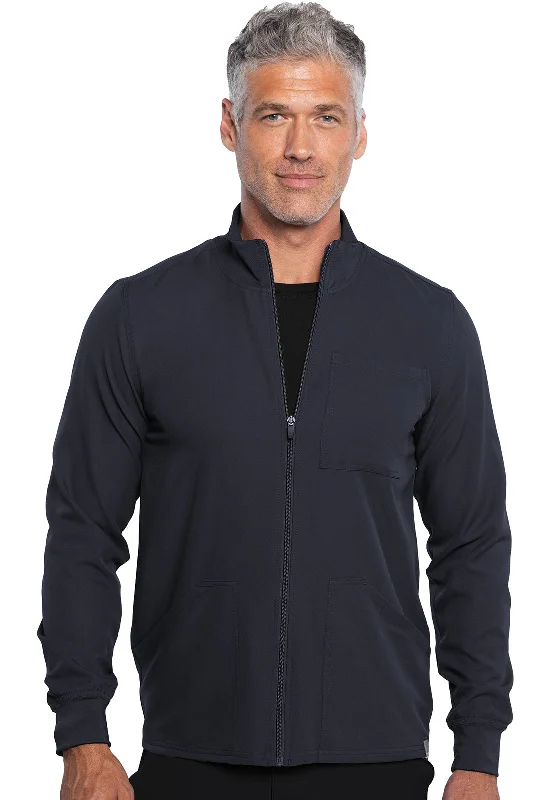 Men's Zip Front Jacket By Medcouture  XXS-3XL  / Pewter Fleece Fabric Down Fabric Feather Fabric