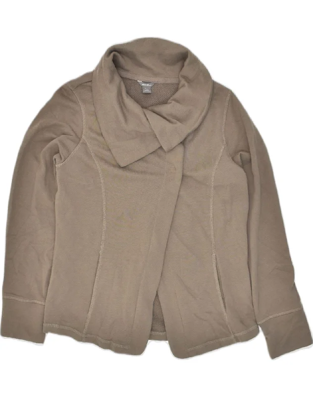 EDDIE BAUER Womens Cardigan Sweater UK 16 Large Brown Cotton Chenille Fabric Brocade Fabric Lace Fabric EDDIE BAUER Womens Cardigan Sweater UK 16 Large Brown Cotton Chenille Fabric Brocade Fabric Lace Fabric