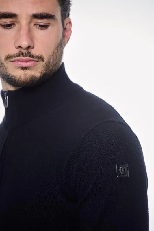 Parmo Unisex Pullover 1/4 Zip Sweater Thick Cable Knit