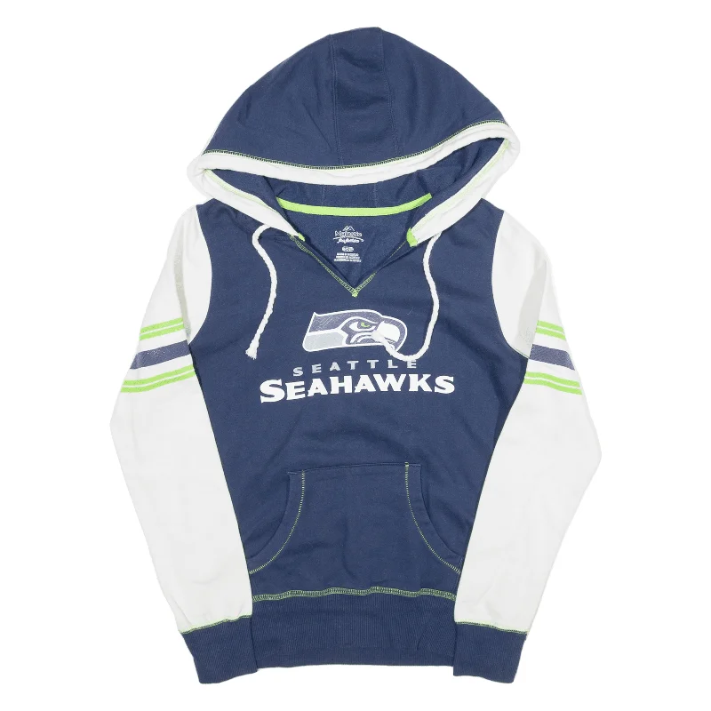 MAJESTIC NFL Seattle Seahawks USA Hoodie Blue Pullover Womens S Tapered Sleeve Pullover MAJESTIC NFL Seattle Seahawks USA Hoodie Blue Pullover Womens S Tapered Sleeve Pullover
