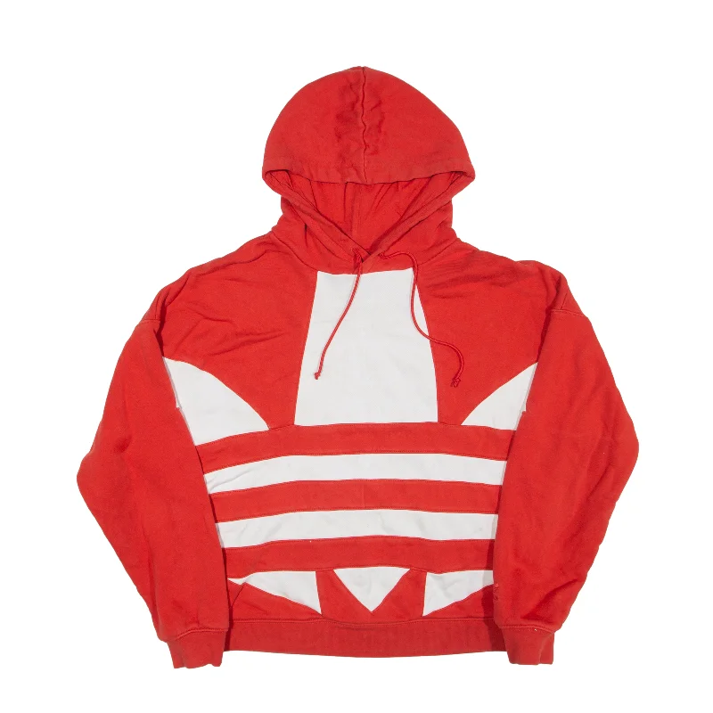 ADIDAS Hoodie Red Pullover Womens UK 10 Cap Sleeve Casual