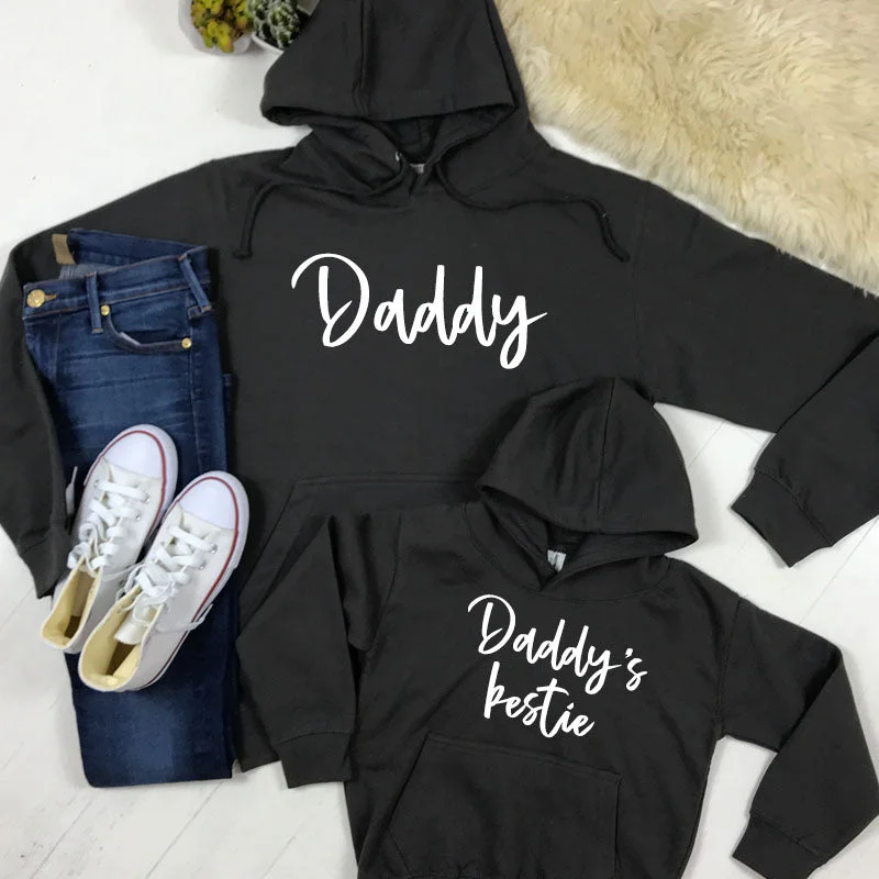 Daddy & Daddy's Bestie Chelsea Script Hoodies (MRK X) Hoodie with Oversized Fit Loose Comfortable