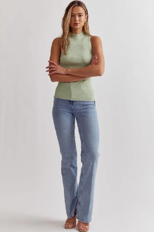 Luxe Ribbed Tank - Sage modal blend tank