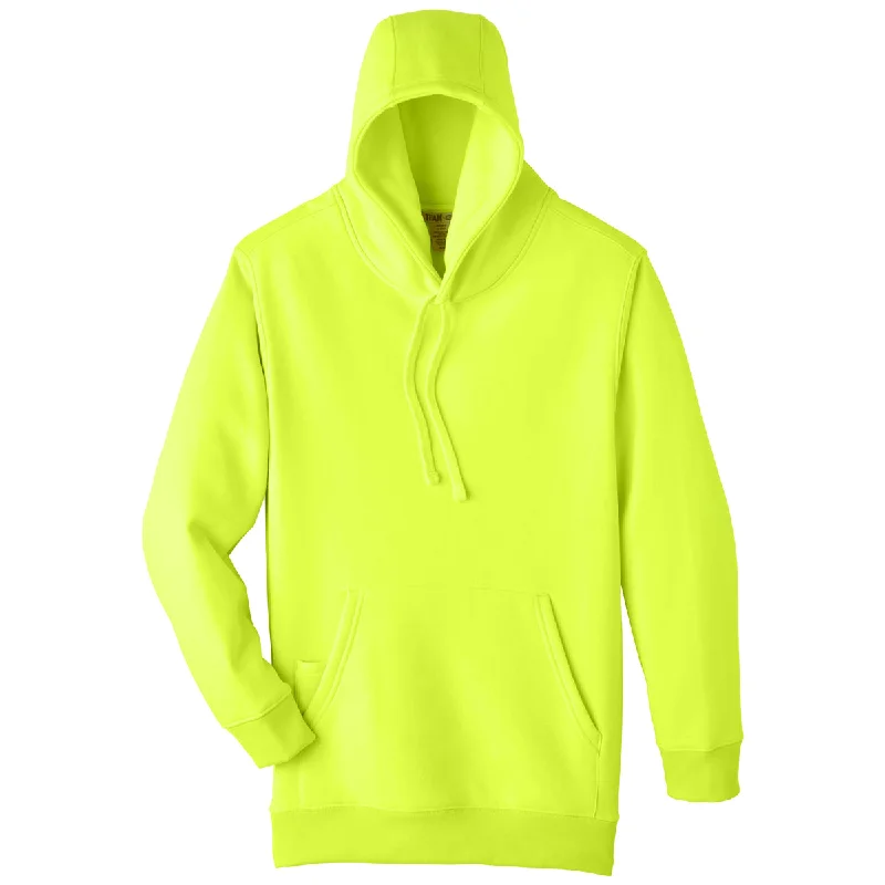 Team 365 Unisex Safety Yellow Zone HydroSport Heavyweight Pullover Hooded Sweatshirt Sarouel Sleeve Pullover