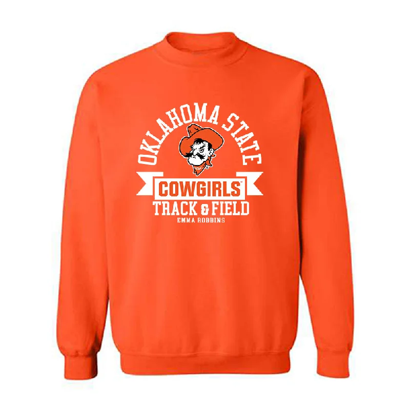 Oklahoma State - NCAA Women's Track & Field : Emma Robbins - Classic Fashion Shersey Crewneck Sweatshirt Hoodie with Reflective Safety Nightwear