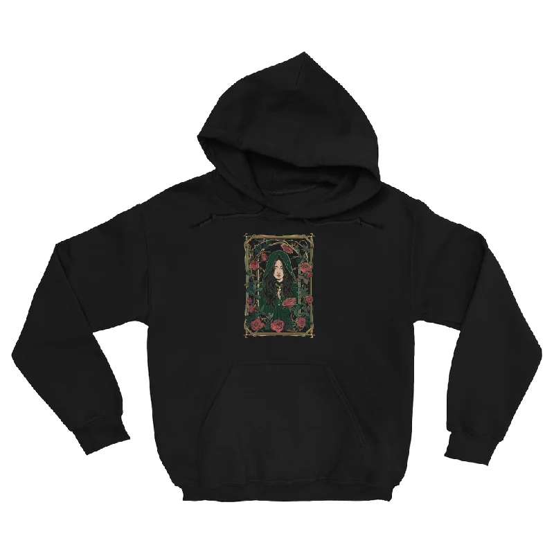 Green Witch Hoodie Hoodie with Hem Detail Decorative Unique