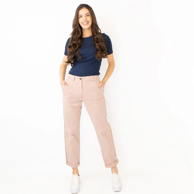 M&S Cotton Rich Tapered Leg Ankle Grazer Pink Stretch Cotton Chino Trousers Trousers trendy modern M&S Cotton Rich Tapered Leg Ankle Grazer Pink Stretch Cotton Chino Trousers Trousers trendy modern