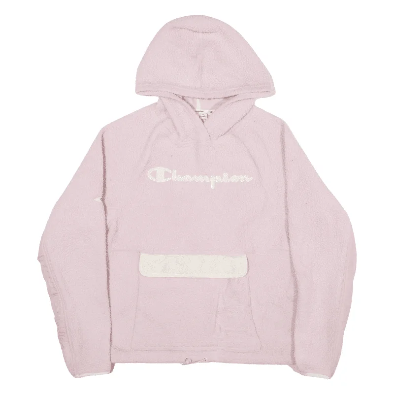 CHAMPION Fleece Style Hoodie Pink Pullover Womens M Leg Sleeve Comfort