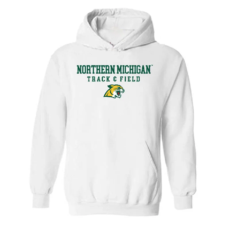 Northern Michigan - NCAA Women's Track & Field : Madelyn Rasmussen - Classic Shersey Hooded Sweatshirt Hoodie with Pastel Soft Subtle