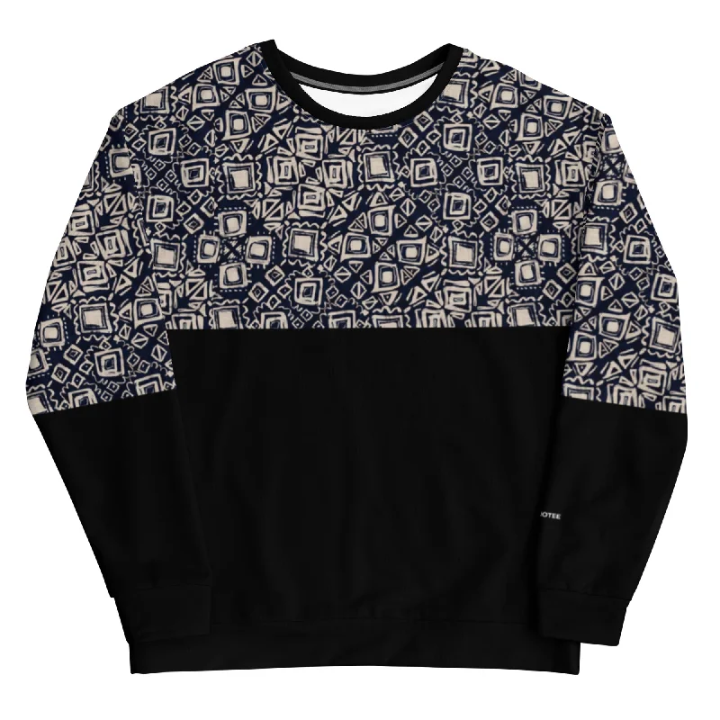 MOSAIC Premium Unisex Sweatshirt Hoodie with Hem Fringe Bohemian Relaxed