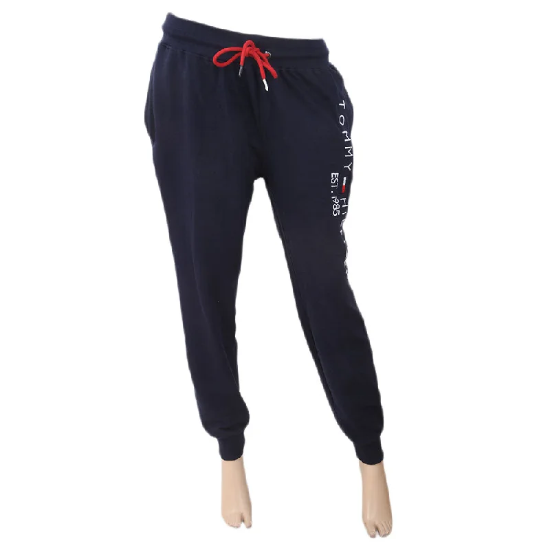 Women's Fancy Trouser - Navy Blue Trousers Capri Summer