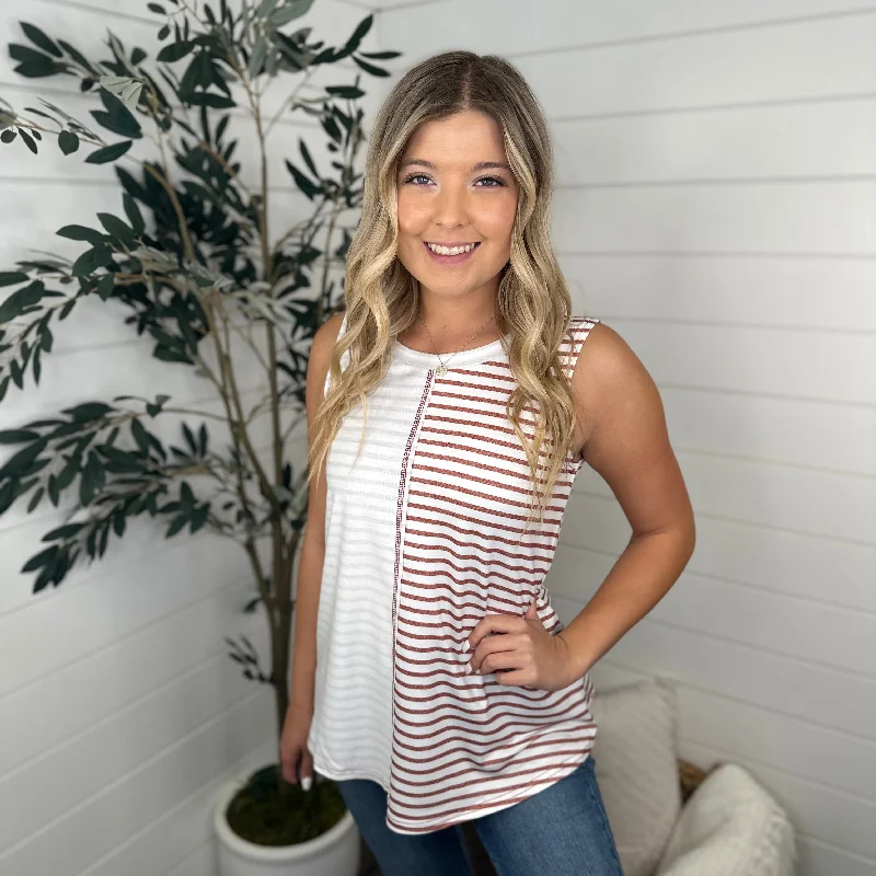 Keeping Our Time Striped Avery Mae Tank Top gym tank top