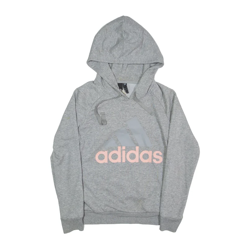 ADIDAS Hoodie Grey Pullover Womens S Square Neck Pullover