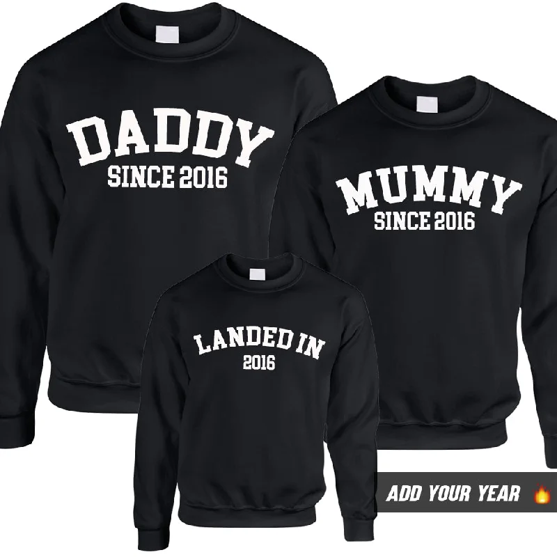 Personalised Daddy/Mummy/Landed Since Sweatshirts (MRK X) Hoodie with Frayed Bohemian Relaxed