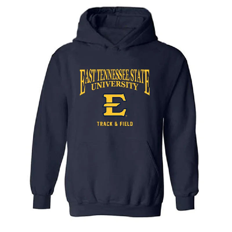 East Tennessee State - NCAA Women's Track & Field : Sydney Pierce - Classic Shersey Hooded Sweatshirt Hoodie with Side Slits Relaxed Casual