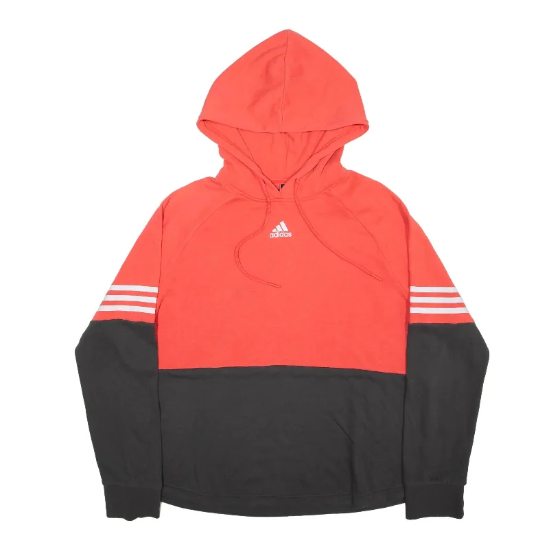 ADIDAS Colourblock Hoodie Pink Pullover Womens L Slim Sleeve Pullover