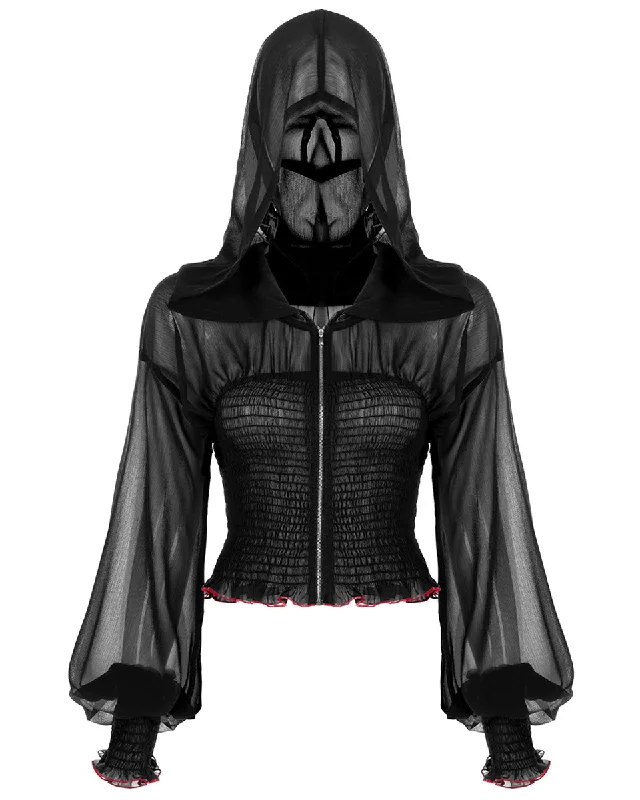 Punk Rave Daily Life Womens Chiffon Summer Sunscreen Hoodie Hoodie with Half-Zip Sporty Casual
