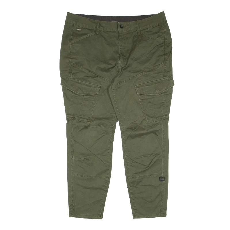 G-STAR Cropped Cargo Trousers Green Slim Skinny Womens W30 L24 Trousers Summer Linen