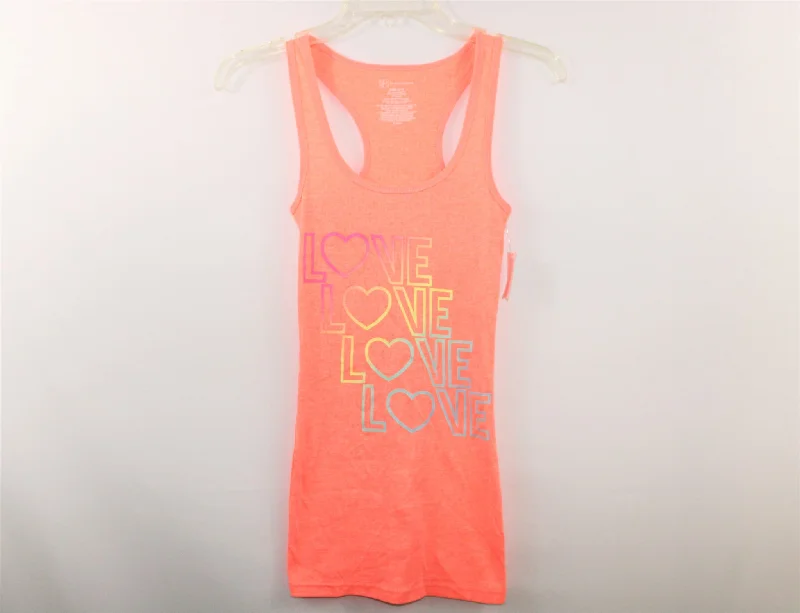 No Boundaries Pink Love Tank | S beige tank top