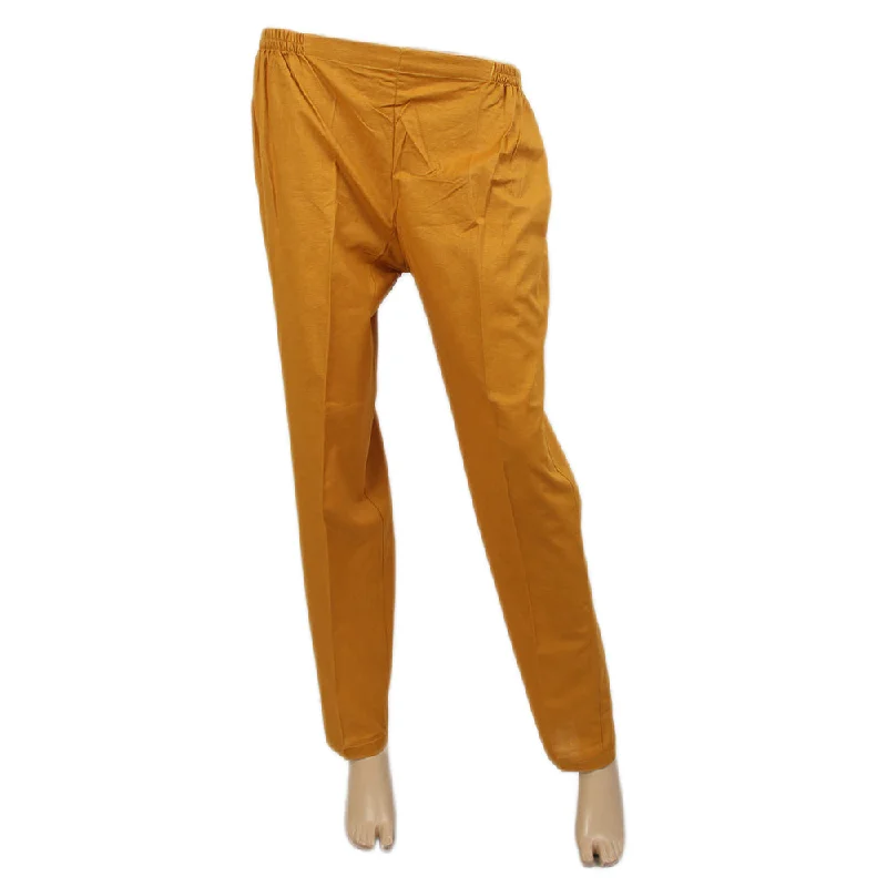 Women's Khadar Basic Trouser - Mustard Trousers Bridal Satin