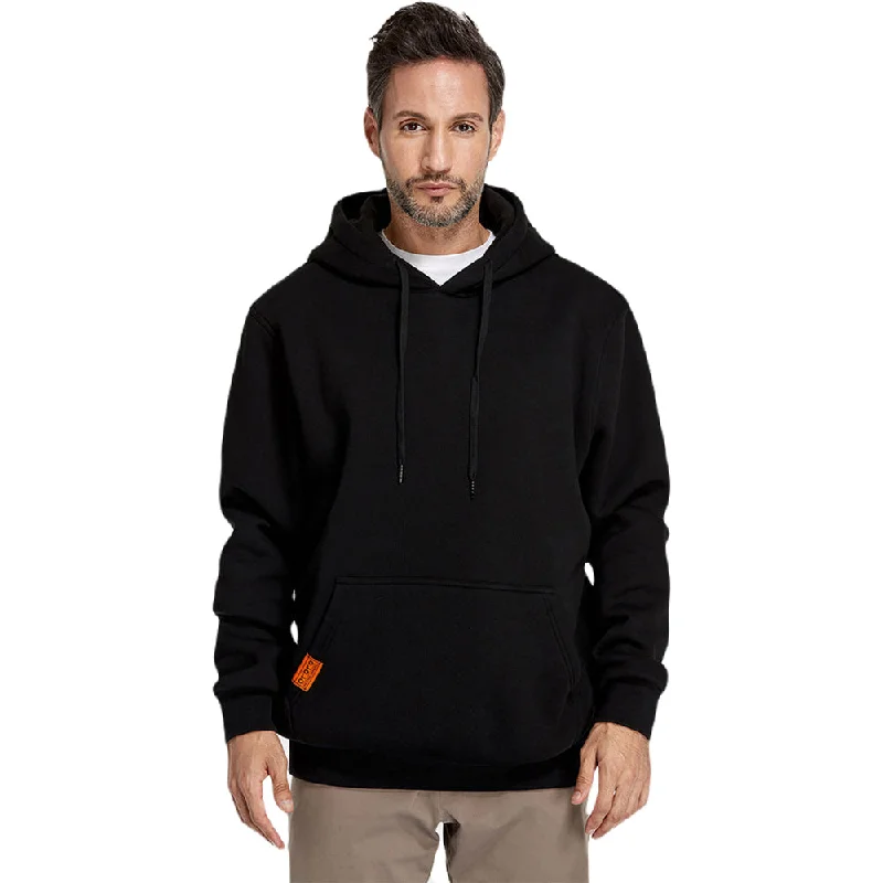 Ororo Unisex Black Heated Pullover Hoodie Batwing Sleeve Top