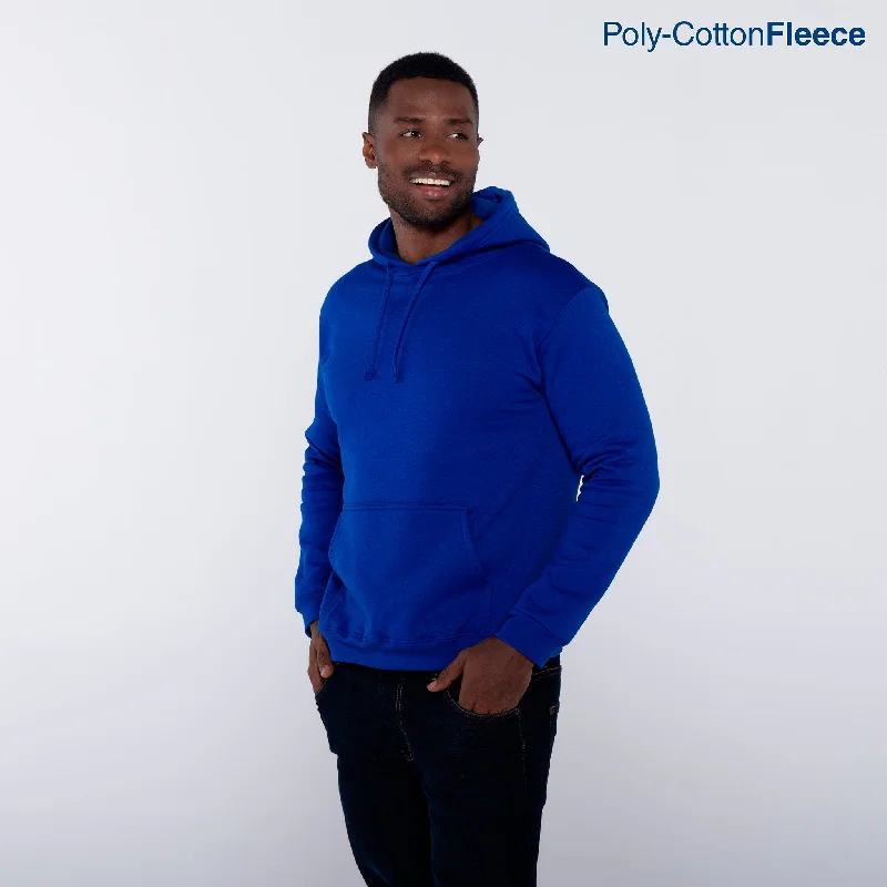 Adult Unisex Hooded Sweatshirt With Kangaroo Pocket (Royal) Hoodie with Puffed Sleeves Voluminous Trendy