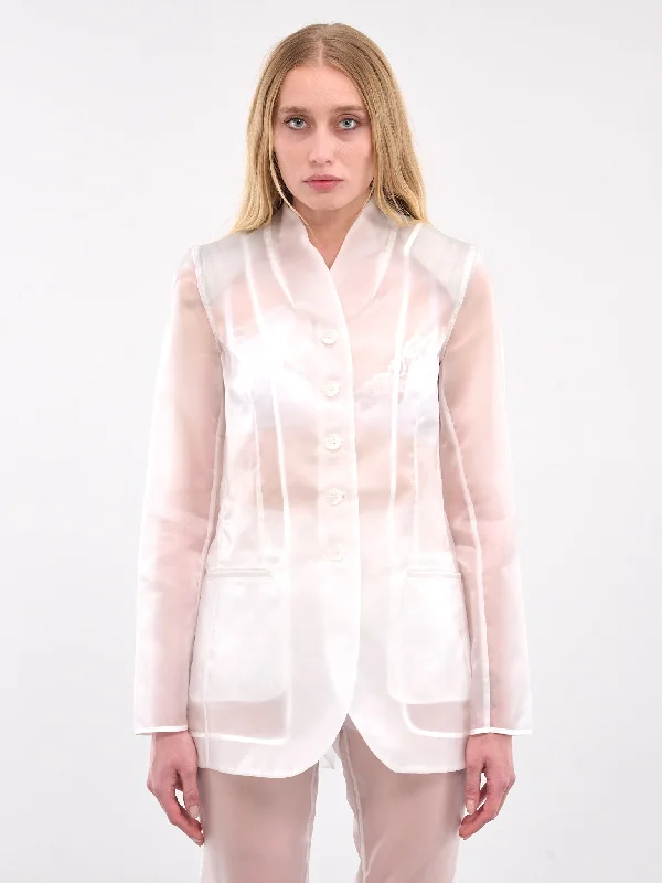 Organza Jacket (COPV66F3014-CLEAR) Satin Jacket Silk Jacket Chiffon Jacket
