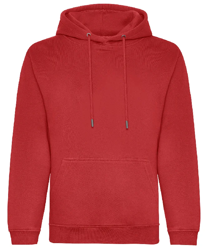 Fire Red - Organic hoodie Hoodie with Strings Custom Fit Adjustable
