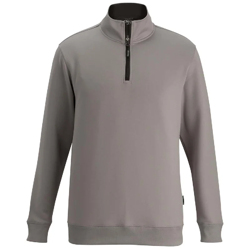 Edwards Unisex Titanium/Black Performance Pullover Quarter Zip Jewel Neck Pullover