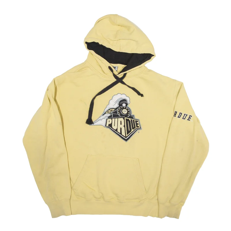 STADIUM ATHLETICS Purdue Hoodie Yellow Pullover Womens S Ruffle Sleeve Feminine