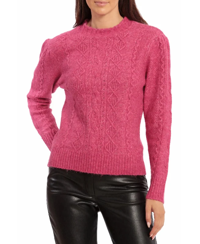 Women's Cable-Knit Pullover Sweater Cable Knit Chunky