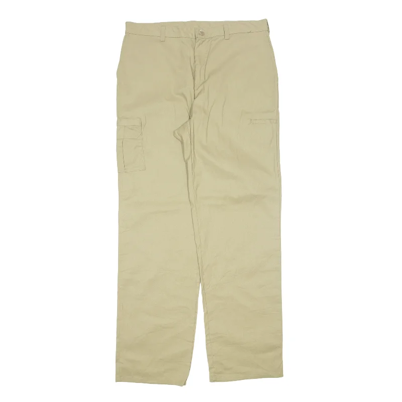 DICKIES Cargo Workwear Trousers Beige Regular Straight Womens W36 L34 Trousers Bootcut Casual