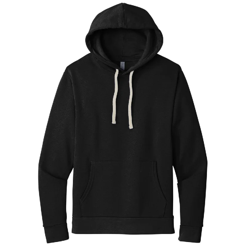 Next Level Unisex Black Beach Fleece Pullover Hoodie Set Sleeve Pullover