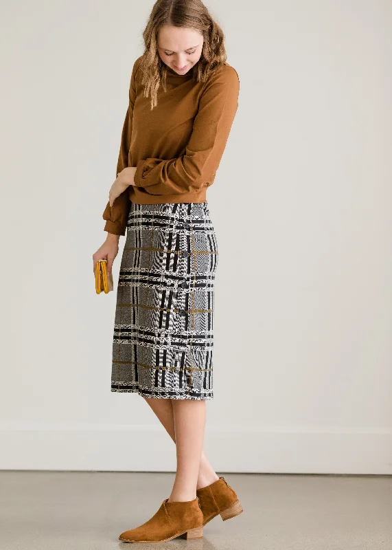 Plaid Stretch Waist Pencil Skirt - FINAL SALE lace skirt feminine