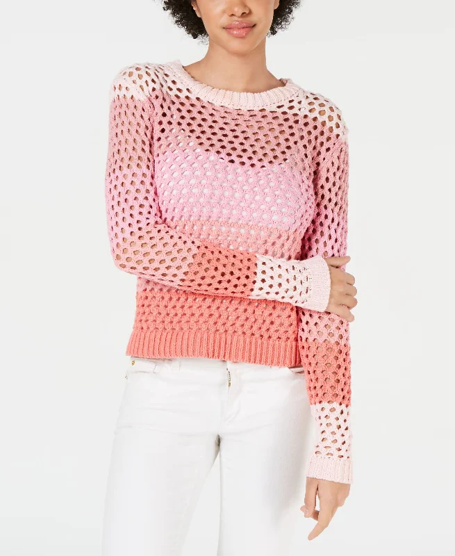 Crochet Pullover Sweater Plunging Neck Pullover