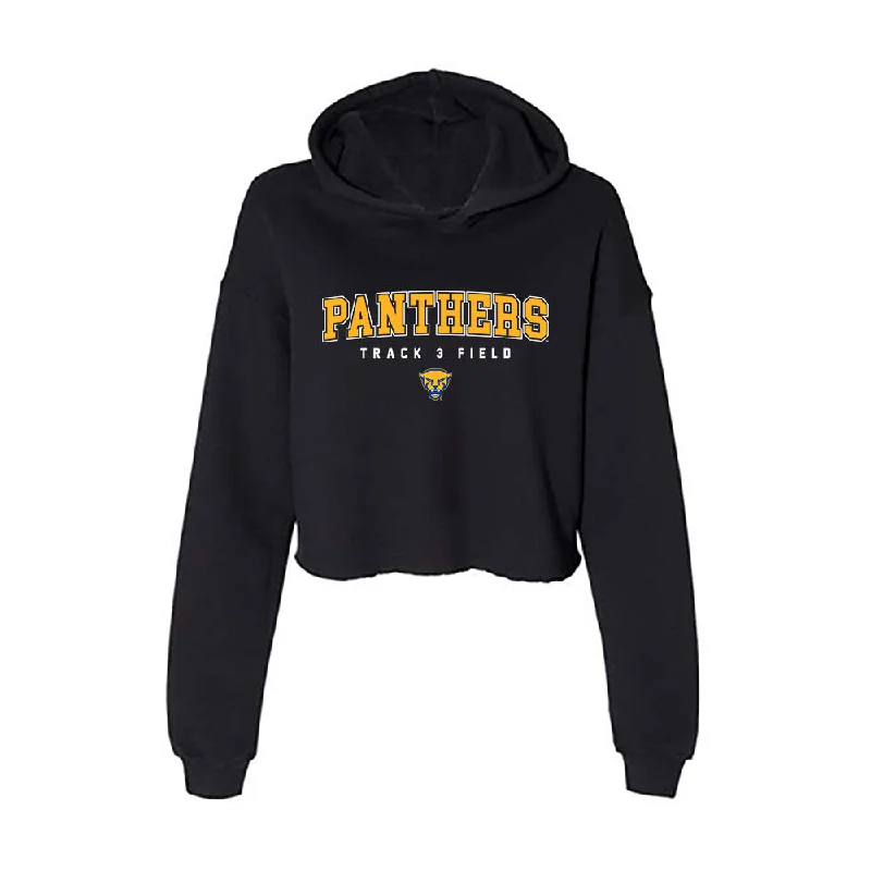 Pittsburgh - NCAA Women's Track & Field : Maya Maycock - Women's Crop Fleece Hoodie Hoodie with Hem Contrast Bold Stylish