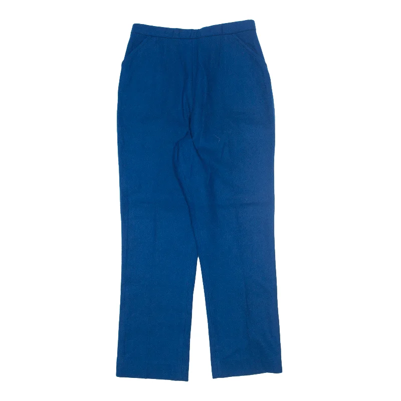 FASHION WAGON Trousers Blue Regular Straight Wool Womens W28 L30 Trousers Modern Contemporary