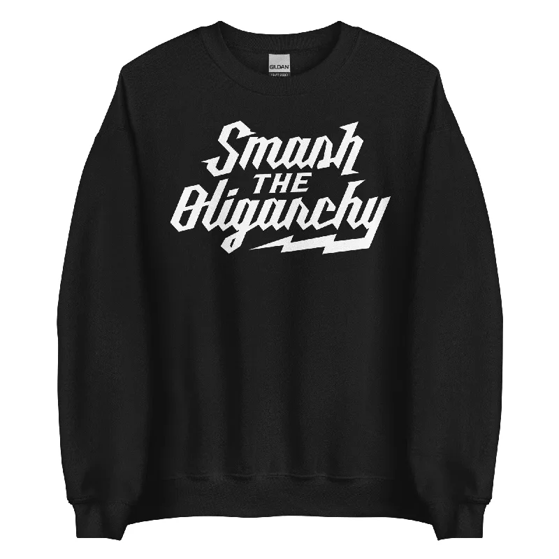 Smash the Oligarchy Crewneck Sweatshirt Hoodie with Thumb Holes Functional Cozy