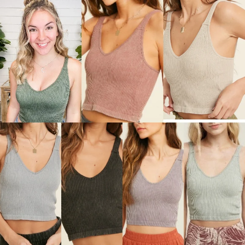 Everyone's Fave Wishlist Padded Ribbed Tank Top- 7 colors! cozy tank top