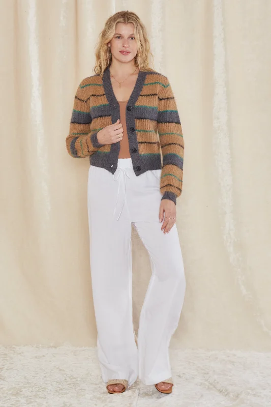 Grandpa's Cardigan Solid Print Embellished