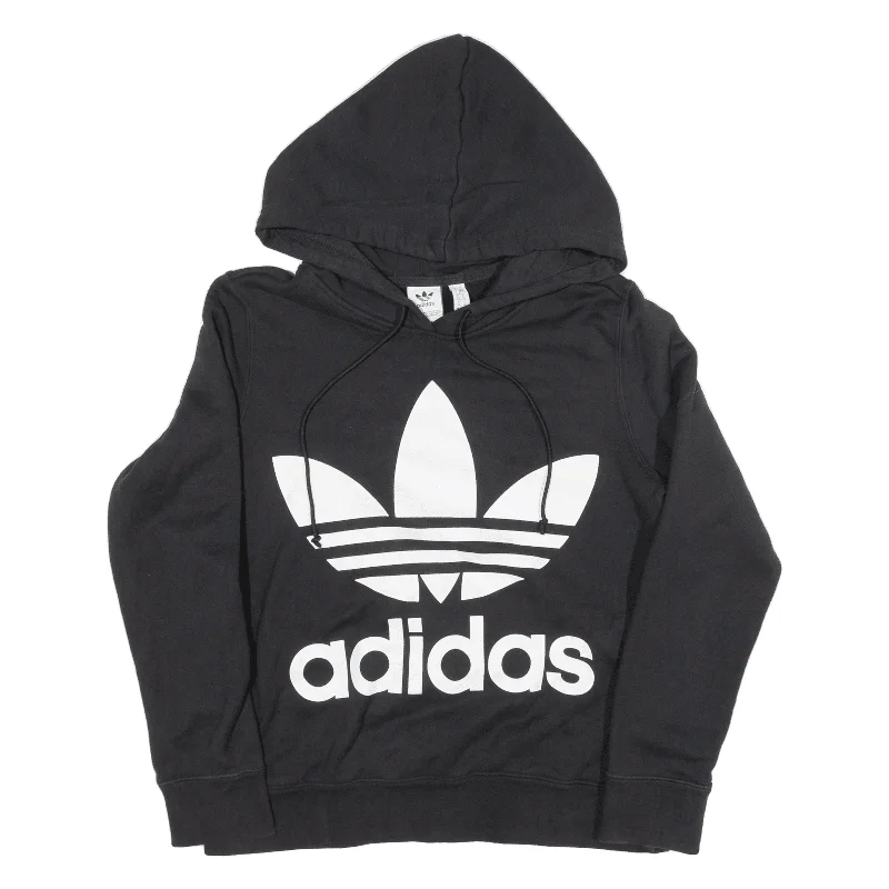ADIDAS Hoodie Black Pullover Womens UK 6 Tight Sleeve Top