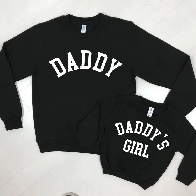 Daddy & Daddy's Girl College Sweatshirts (MRK X) Hoodie with Longline Fit Extended Stylish