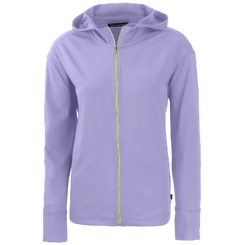 Cutter & Buck Women's Hyacinth Daybreak Eco Recycled Full Zip Hoodie Hoodie with Metallic Shiny Futuristic