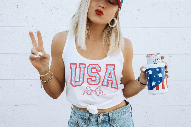 Coquette USA  4th of July Patriotic Shirt, USA Bow Coquette Patriotic Sweatshirt Hoodie with Puffed Sleeves Voluminous Trendy