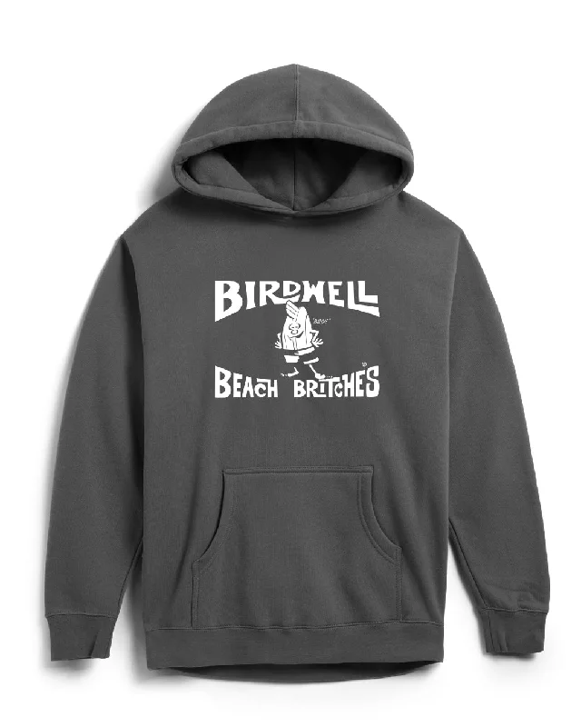 License Plate Hoodie - Vintage Black Hoodie with Hem Applique Textured Unique