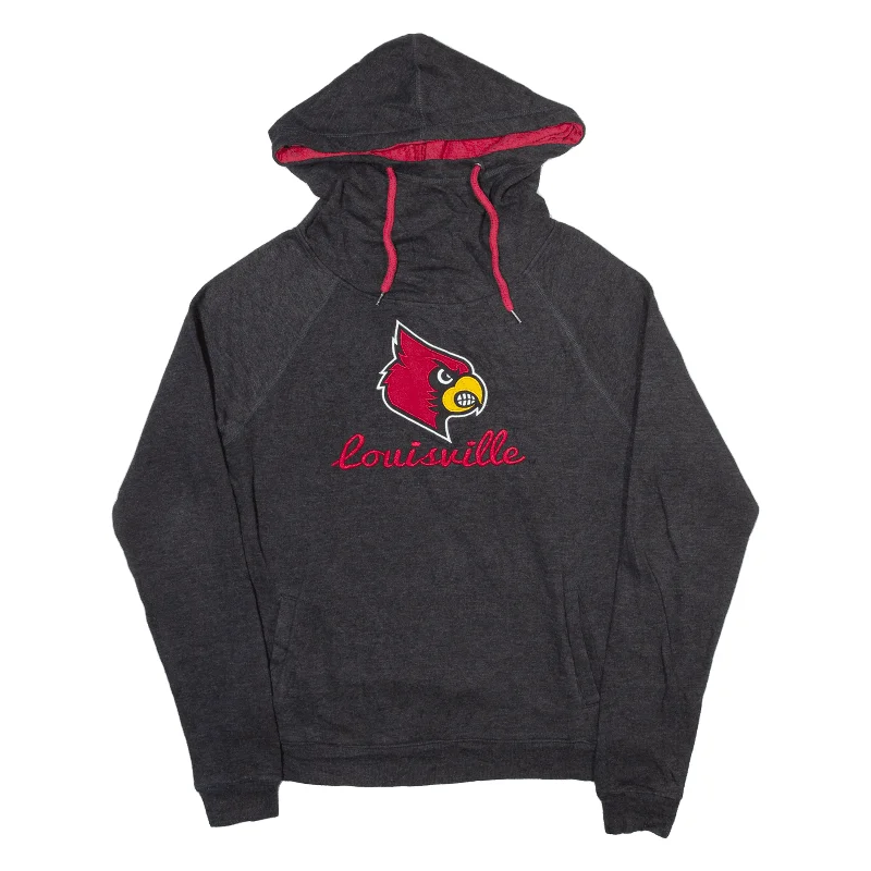 COLOSSEUM Louisville Cardinals USA Hoodie Grey Pullover Womens M Long Bell Sleeve