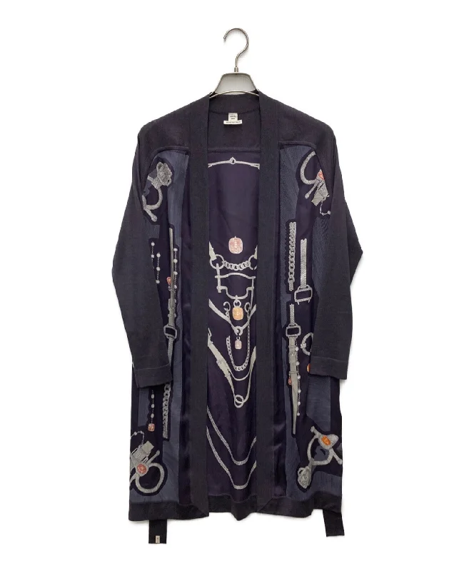 [Pre-owned] HERMES Twill Raine Long Cardigan 86-7710 Rayon Fabric Velvet Fabric Corduroy Fabric