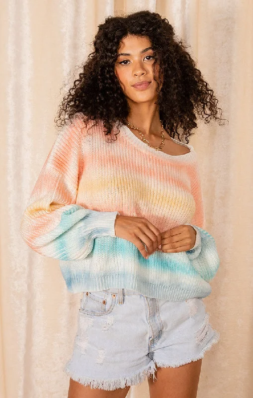 Paint the Sky Pullover Sweater Besom Neck Pullover