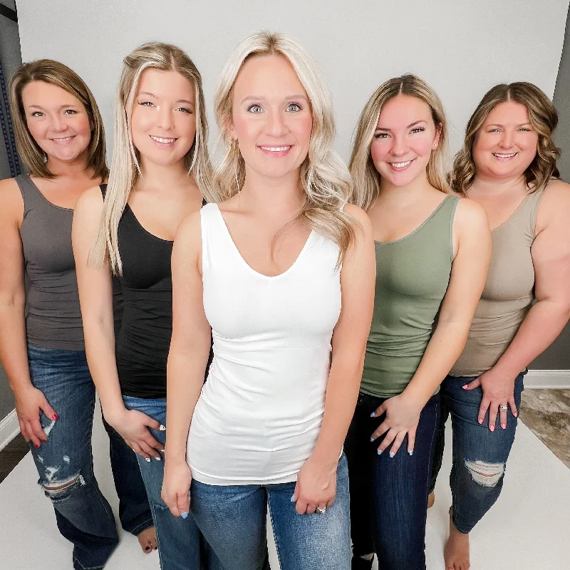 Basic Reversible V & Scoop Neck Tank Top - 38 colors! comfortable tank top
